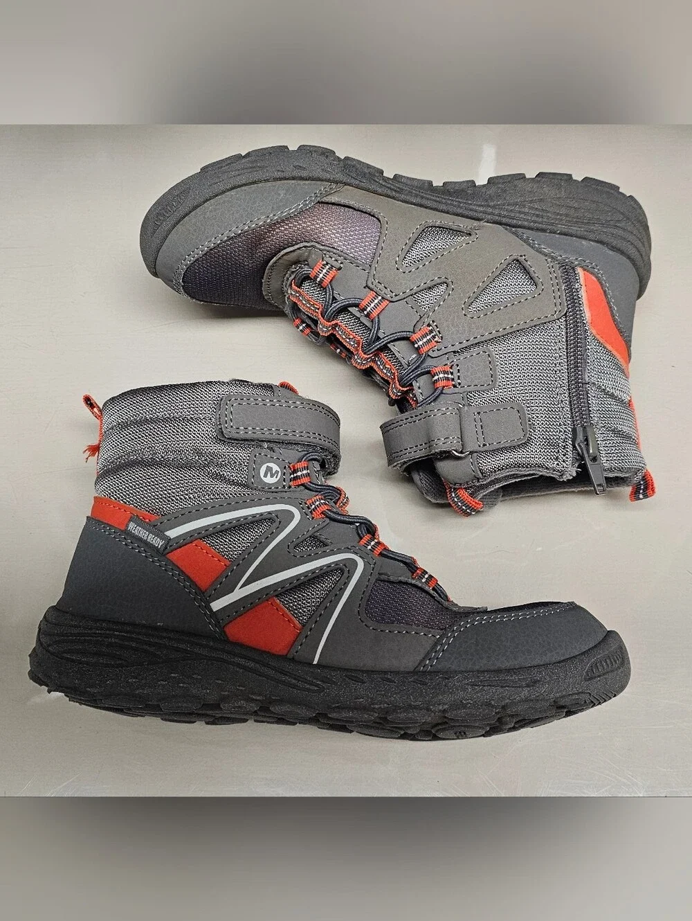 Merrell Kid's Polar Trekker Boots Shoes Orange Gray MK267857 H23 62079 Size 2